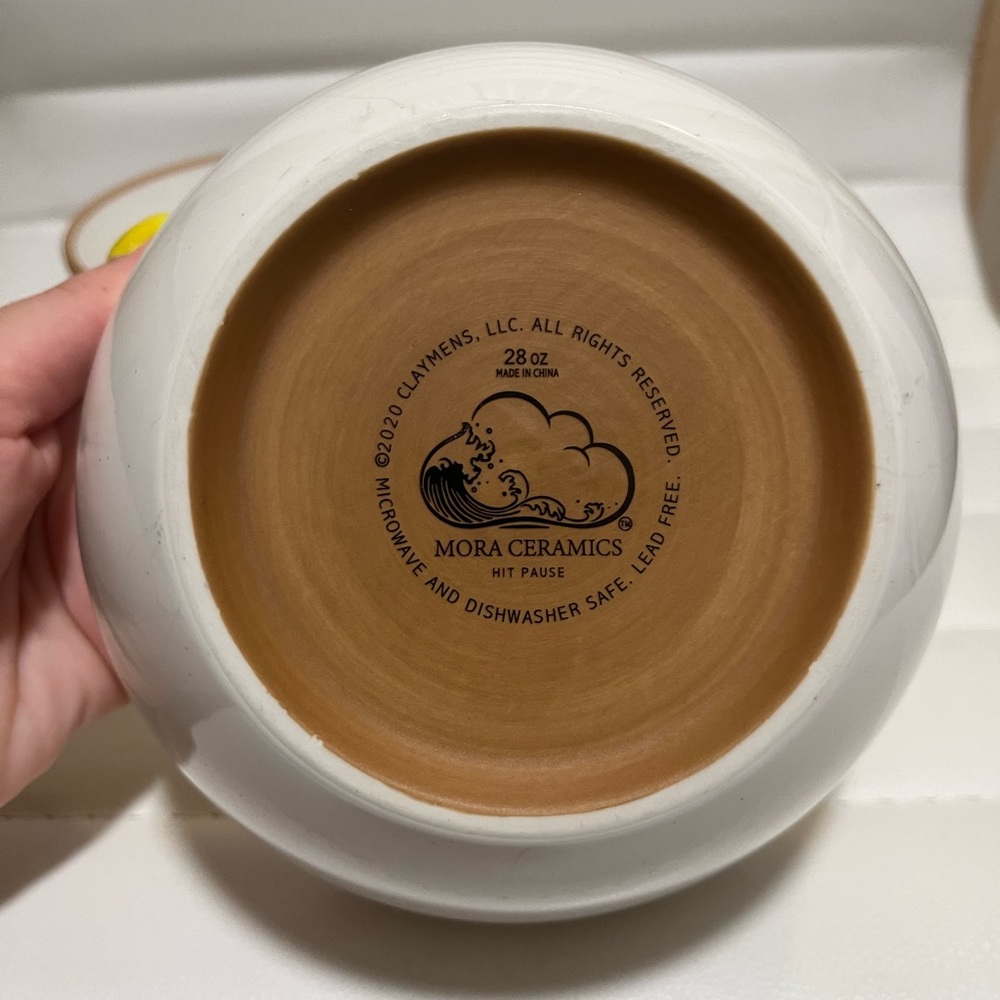 Mora Ceramics “Hit Pause” Coffee Mug and Bowl Set - Picture 3 of 5